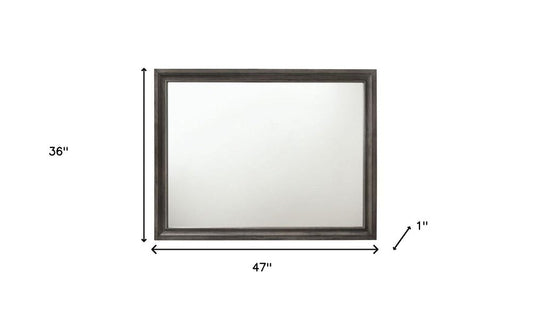 36" Gray Wood Framed Mounted Dresser Mirror
