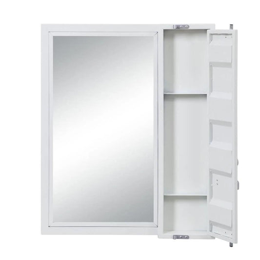 32" White Metal Framed Mounted Dresser Mirror