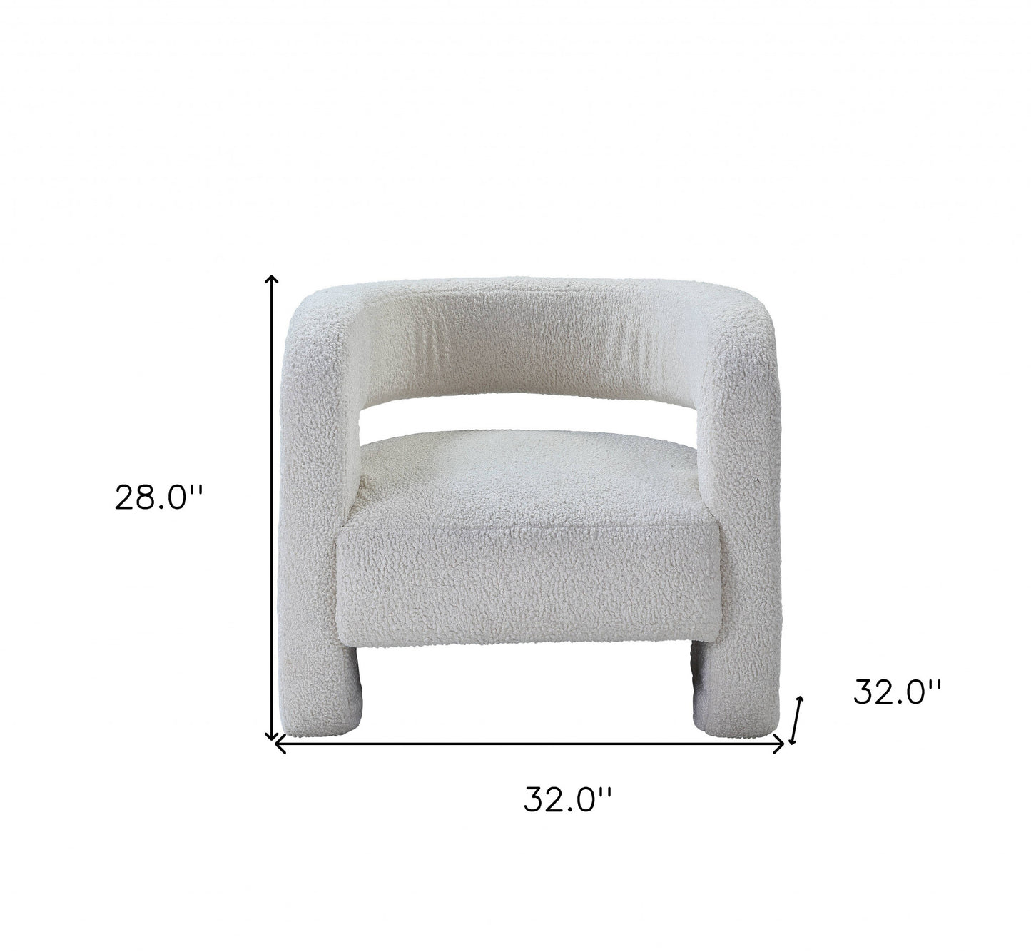 32" White Sherpa Barrel Chair