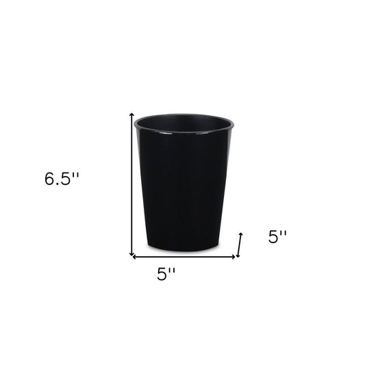 5" Black Recycled Plastic Indoor Outdoor Round Pot Planter