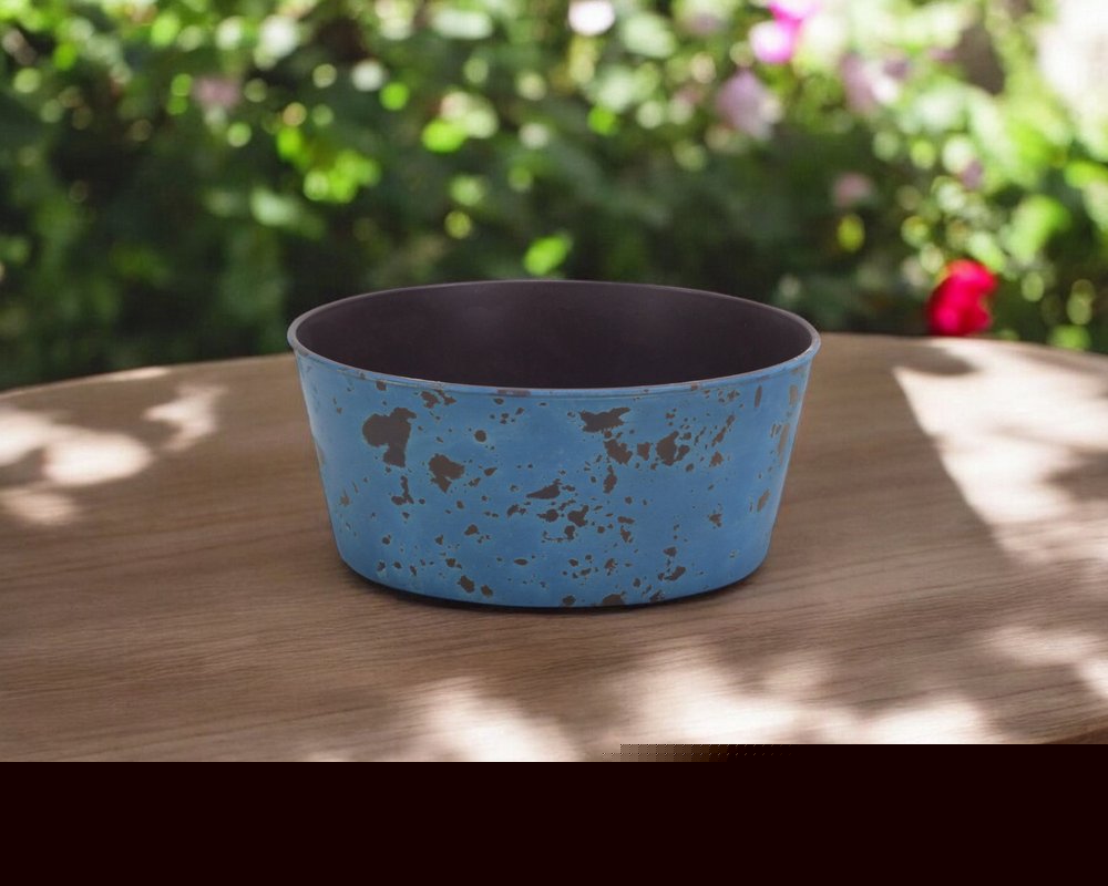10" Blue Recycled Plastic Indoor Outdoor Round Pot Planter