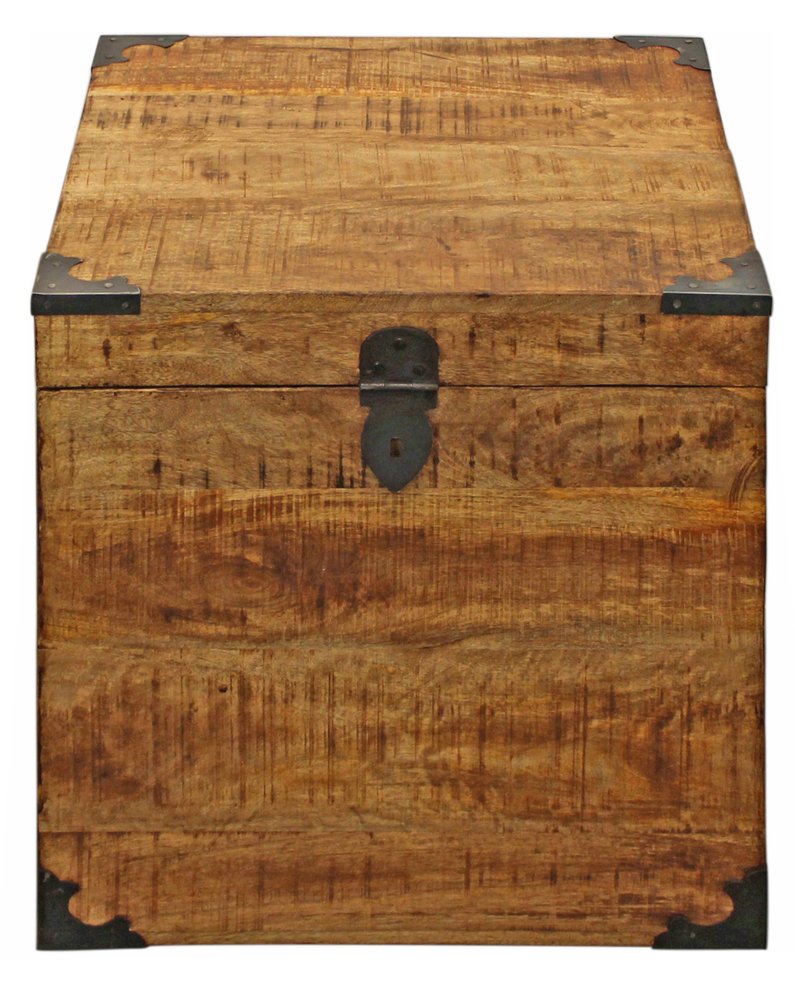 20" Natural Brown Solid Wood Square End Table