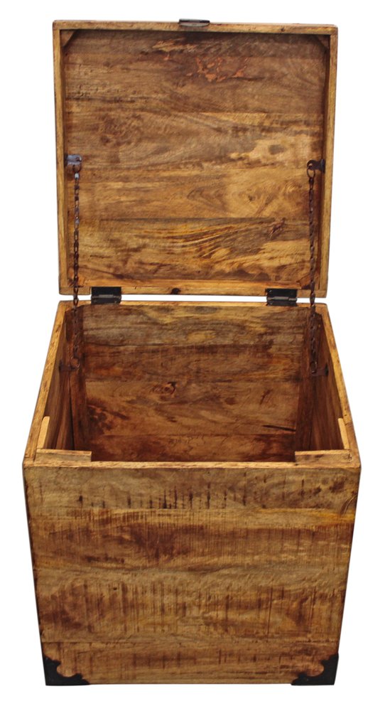 20" Natural Brown Solid Wood Square End Table