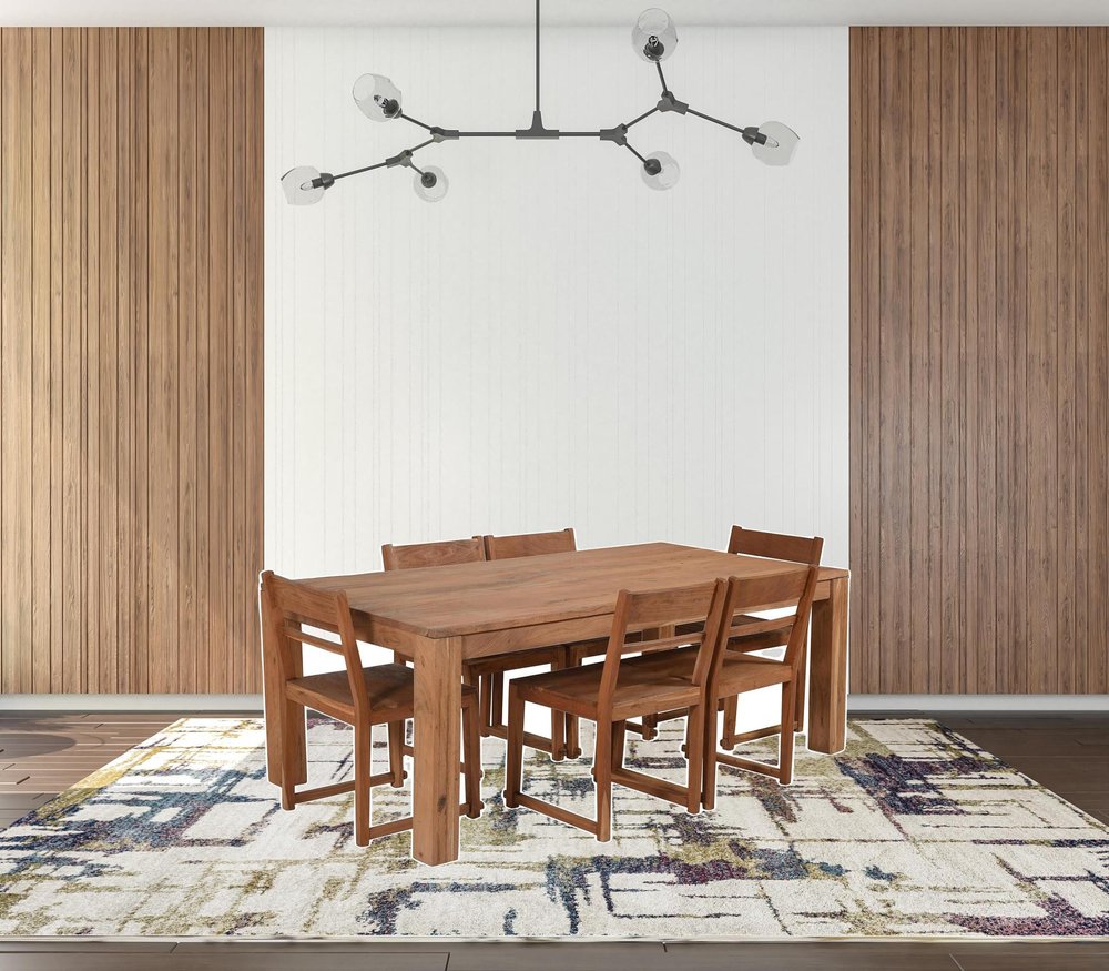 84" Natural Rectangular Solid Wood Dining Table
