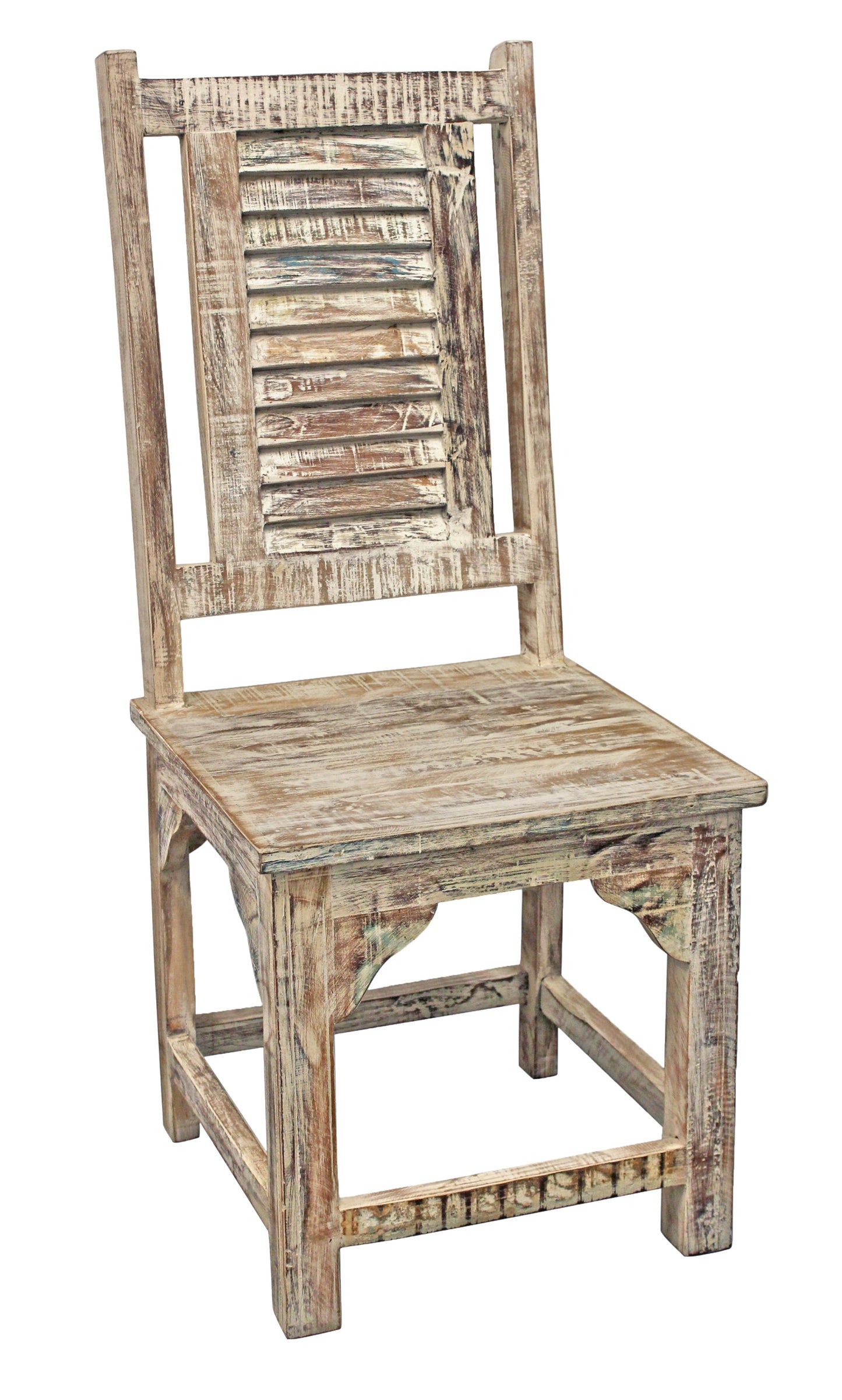 Set of Two Light Brown Wood Slat Back Dining Side Chairs