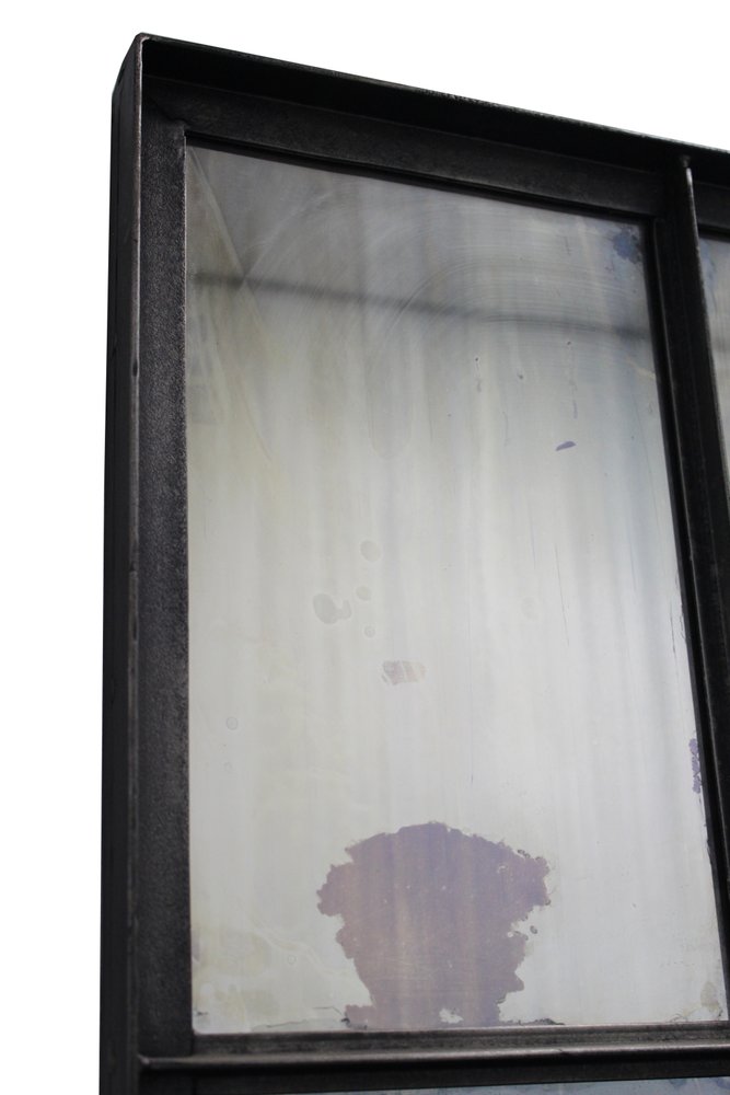 72" Black Metal Framed Full Length Antiqued Glass Hanging Mirror