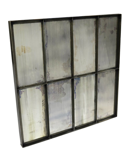 40" Black Square Metal Framed Accent Mirror