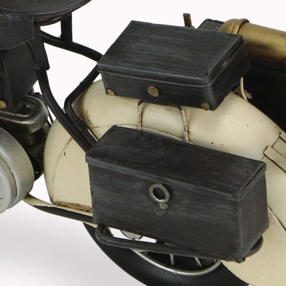10" Cream Metal Hand Painted Motorcycle Model Motorcycle