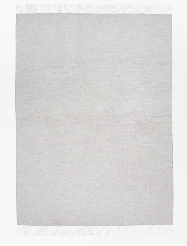 Gray Woven Wool Reversable Throw