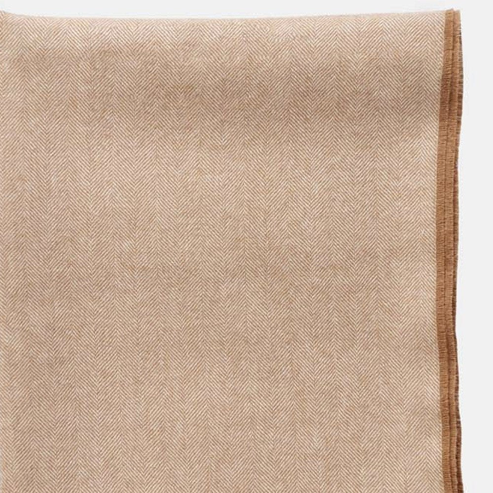 Camel Woven Wool Reversable Throw