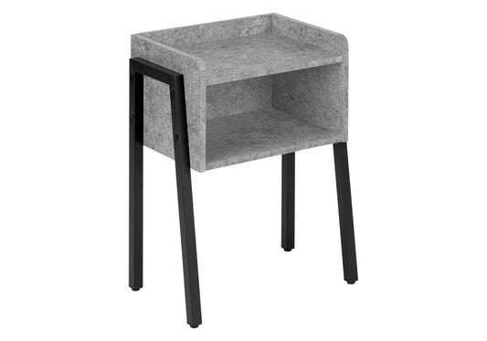 23" Black And Gray End Table With Shelf