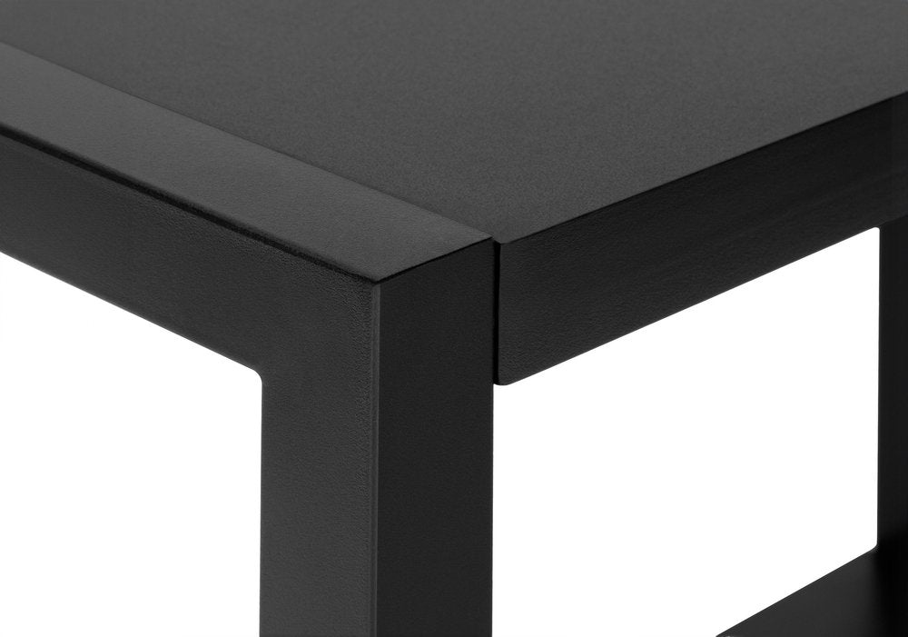 22" Black Wood And Metal Frame End Table With Shelf