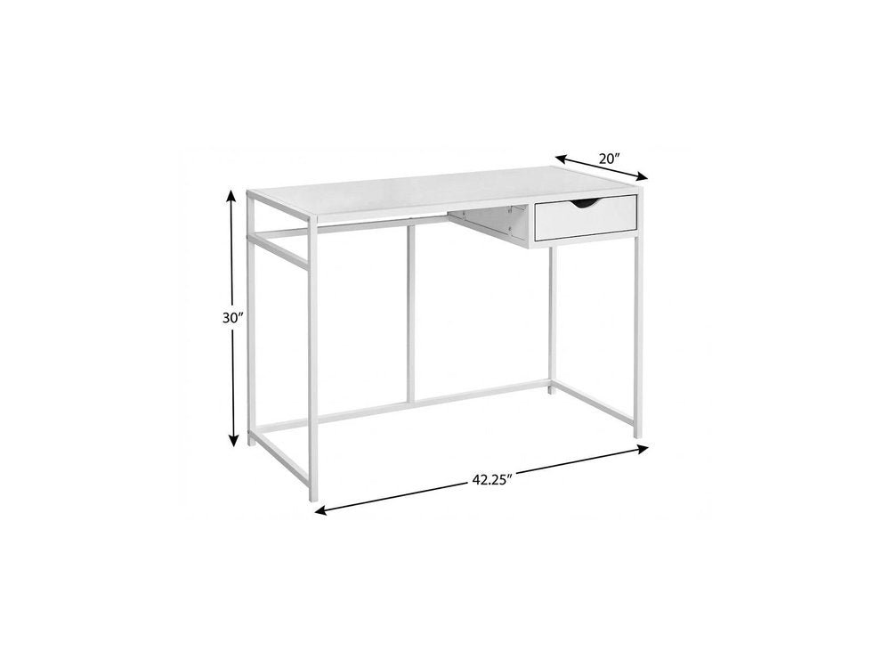 42" White Computer Desk