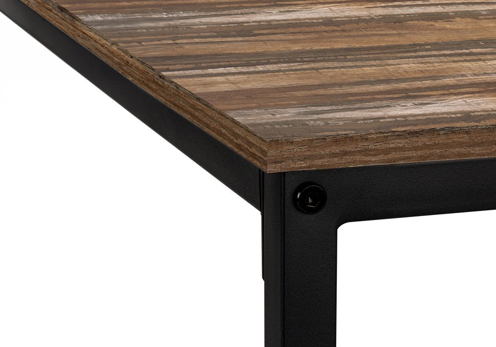 58" Brown and Black Wood and Metal Corner Computer Desk