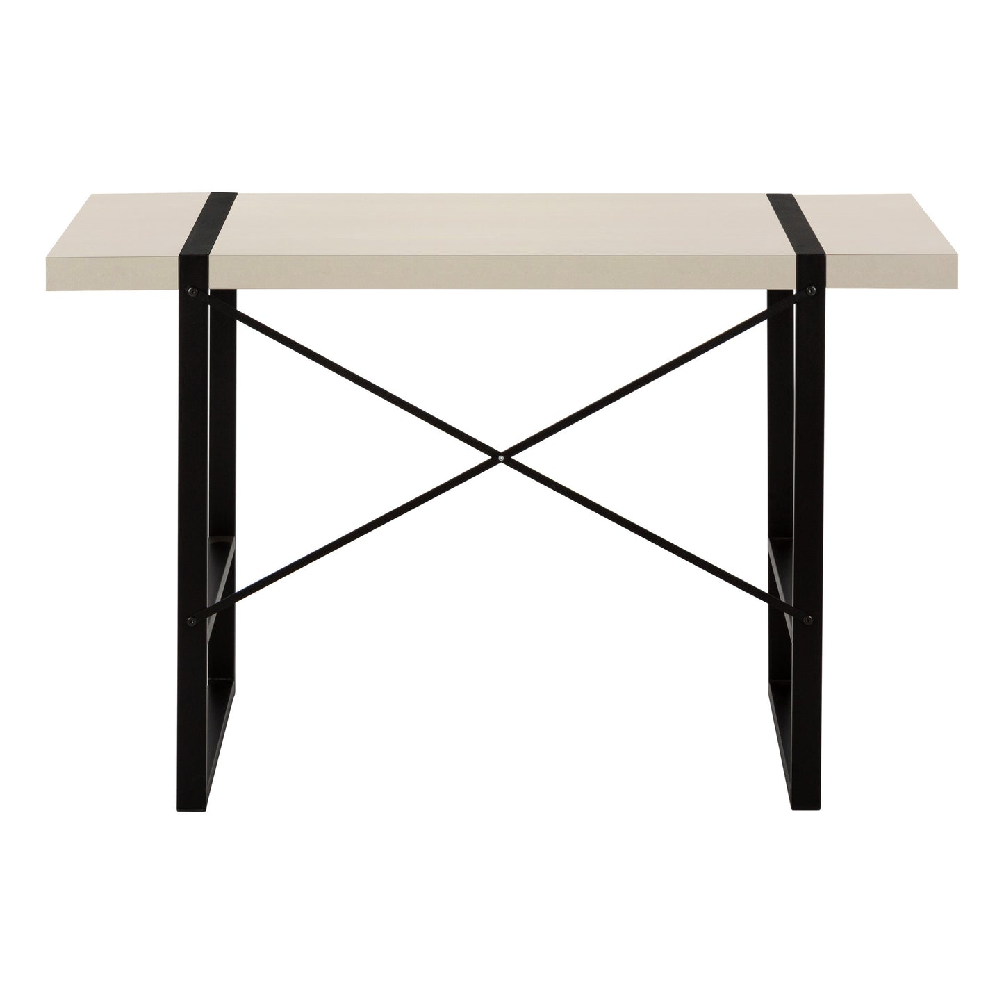 49" Taupe and Black Computer Desk