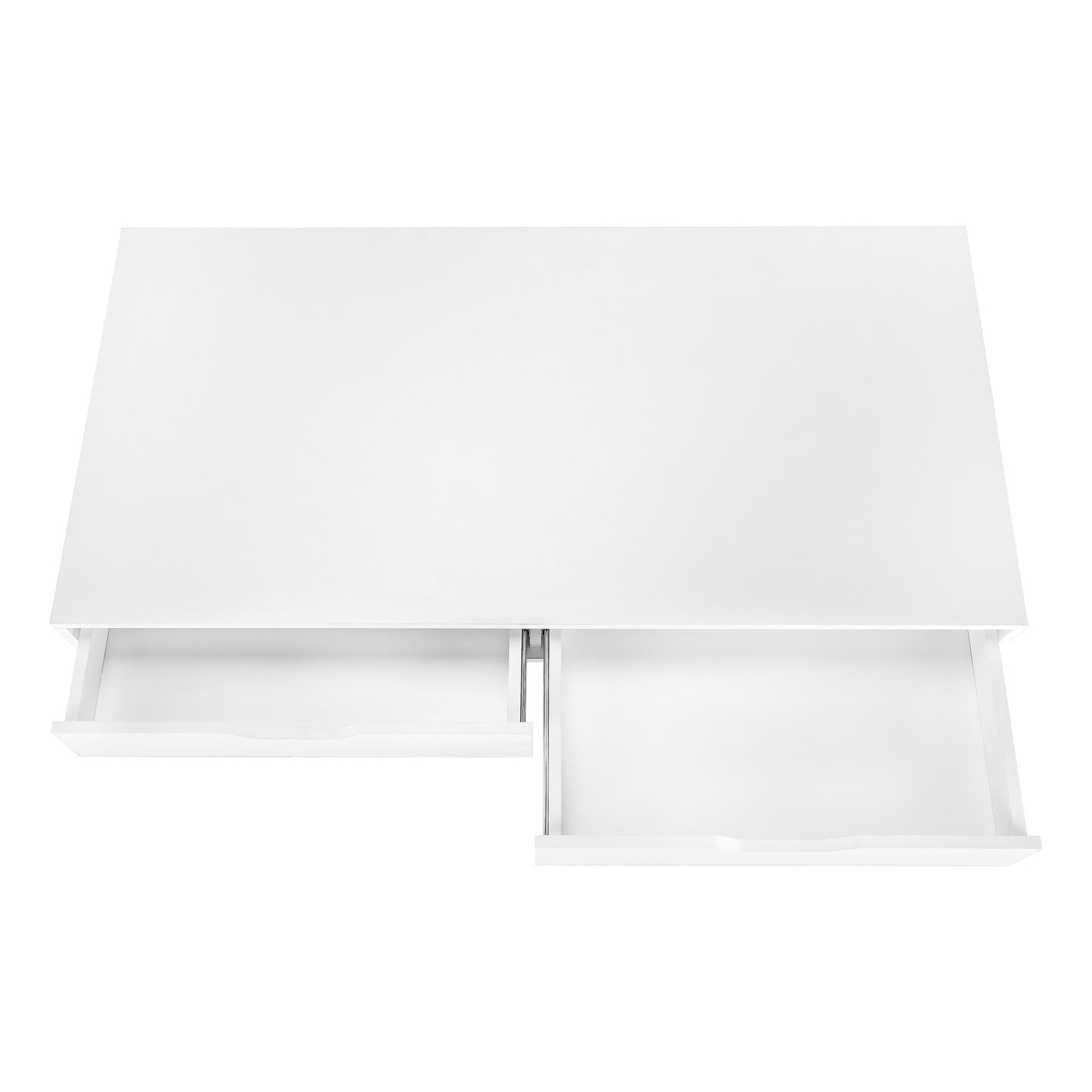 47" White Wood and Metal H-Shape Computer Desk With Two Drawers