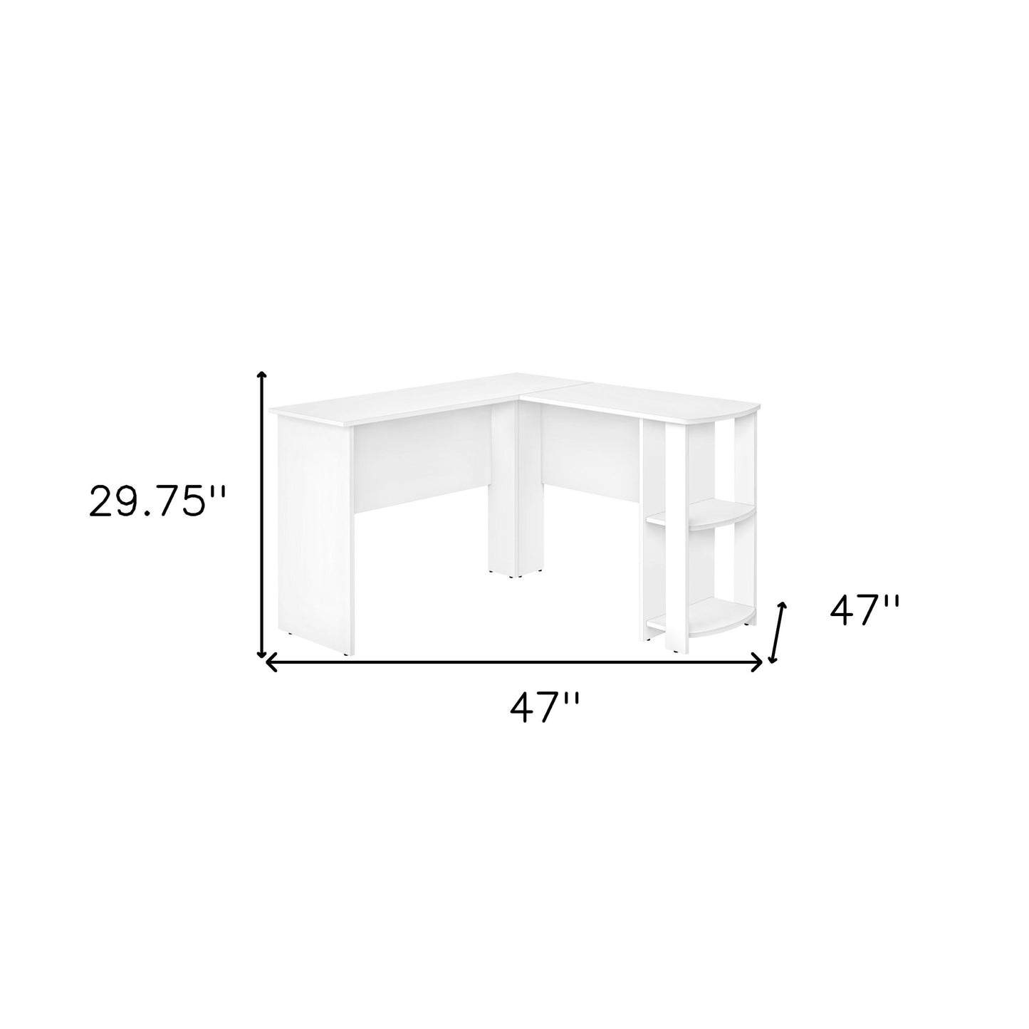 47" White Wood Corner Computer Desk