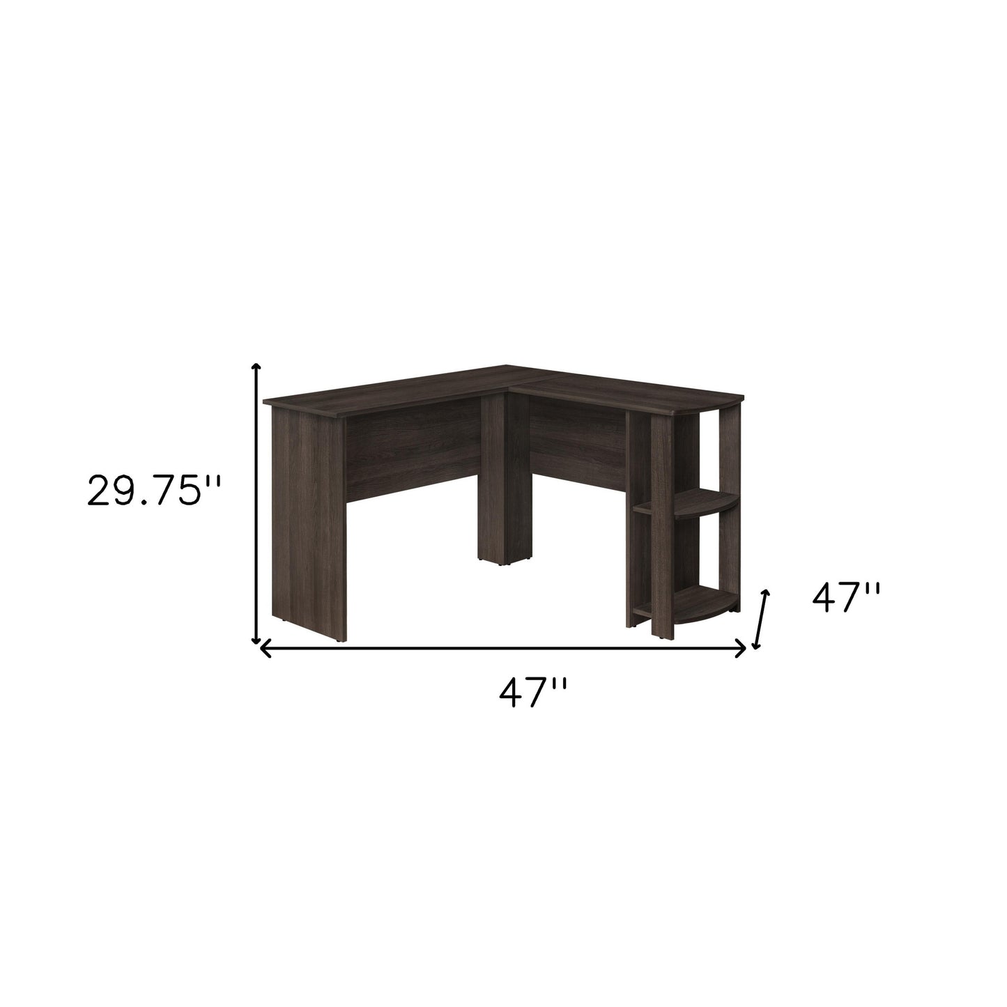 47" Brown Wood Corner Computer Desk
