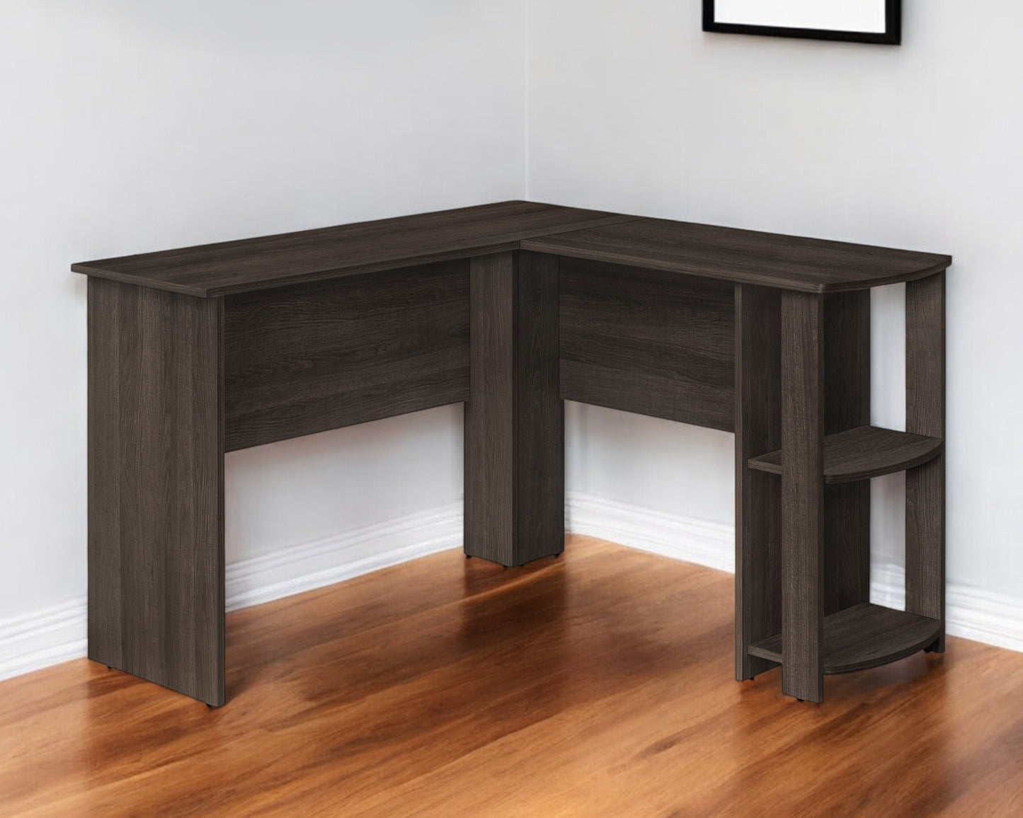 47" Brown Wood Corner Computer Desk