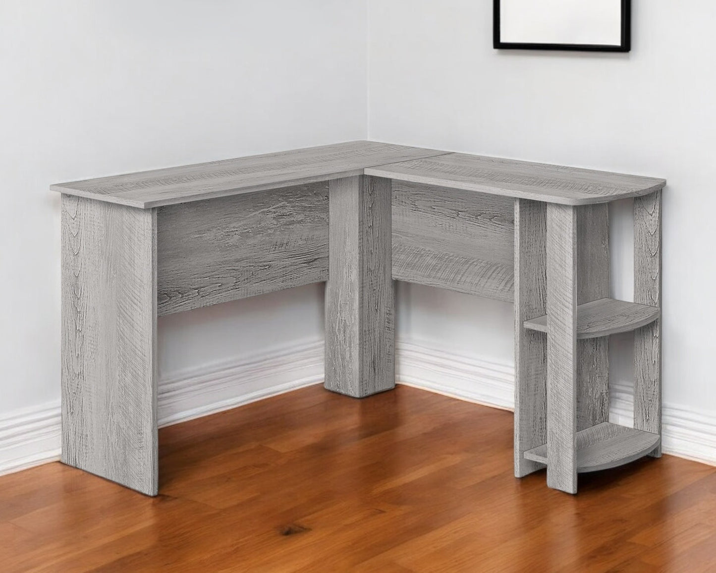 47" Gray Wood Corner Computer Desk
