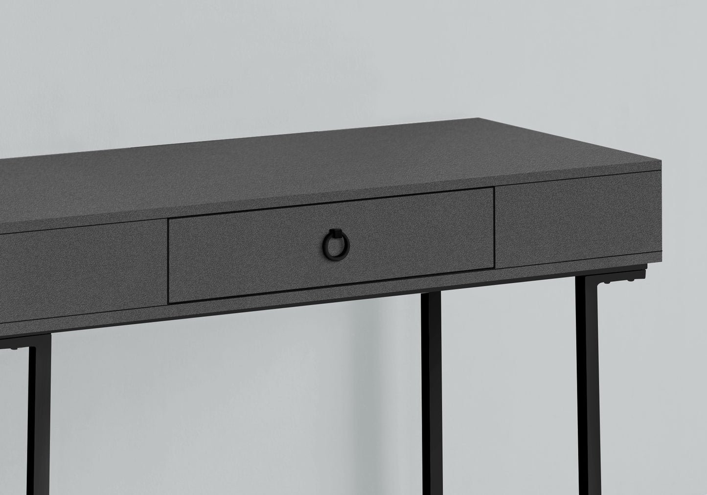 42" Gray and Black Wood and Metal Sled Computer Desk