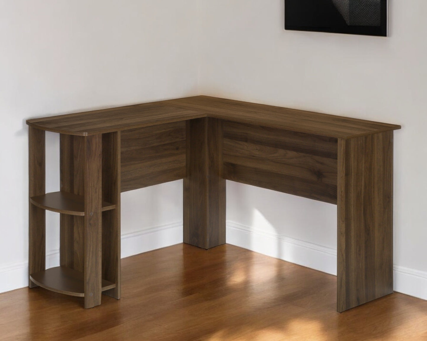 47" Brown Wood Corner Computer Desk