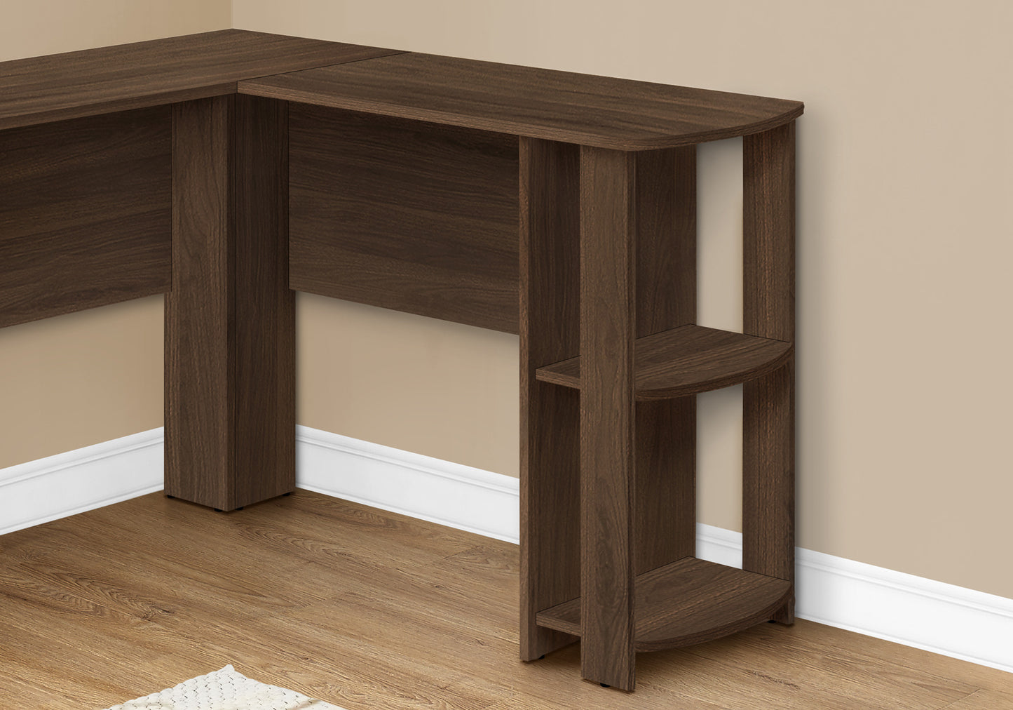 47" Brown Wood Corner Computer Desk