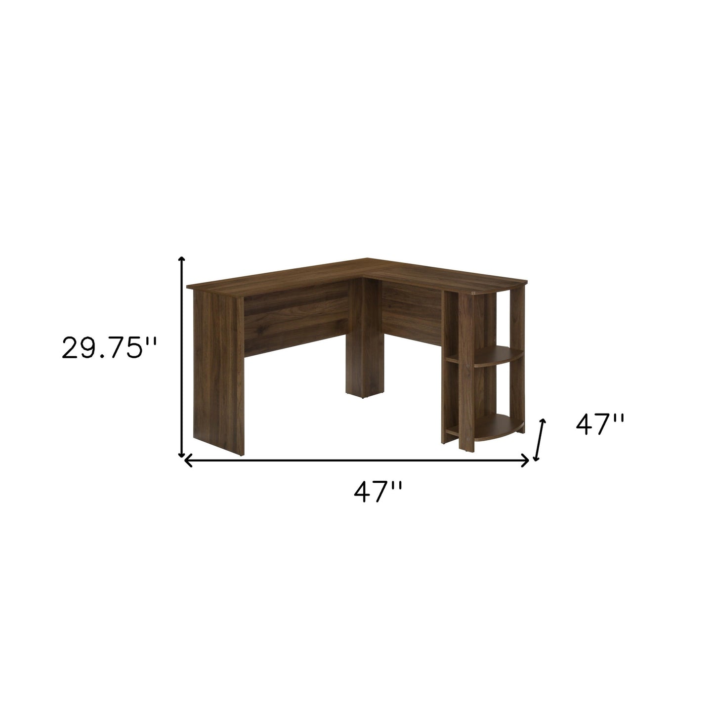 47" Brown Wood Corner Computer Desk