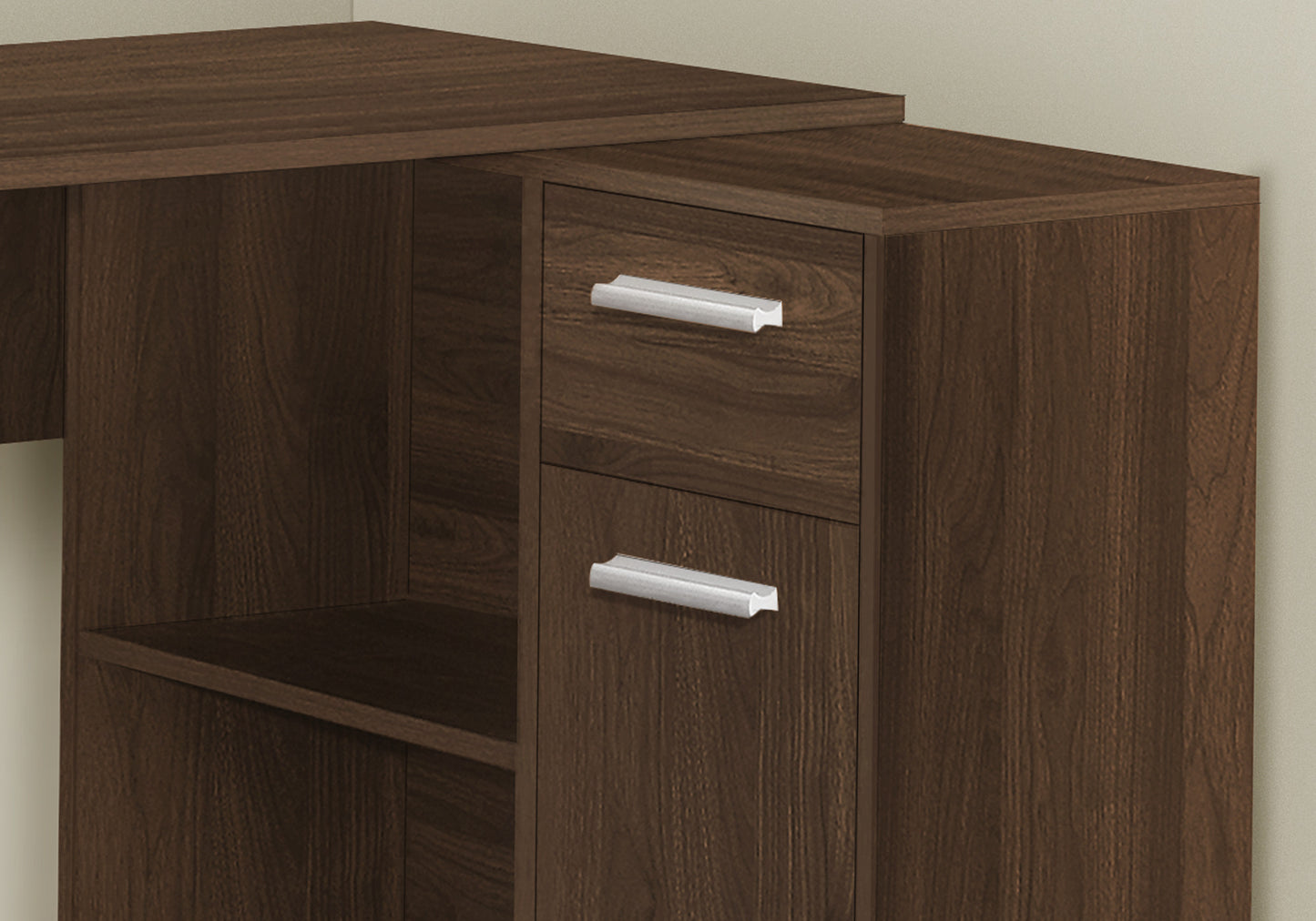 46" Brown Wood L Shape Computer Desk