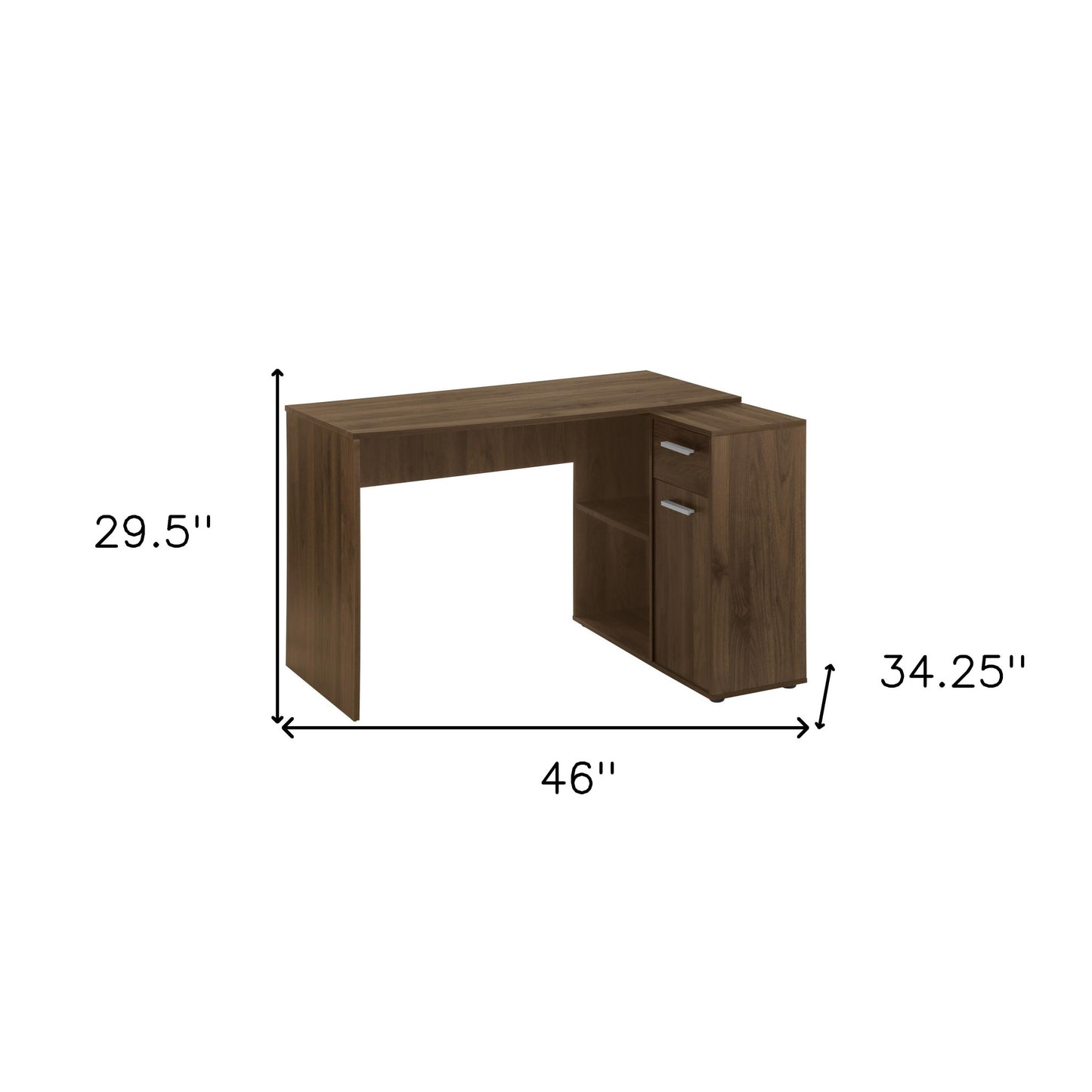 46" Brown Wood L Shape Computer Desk