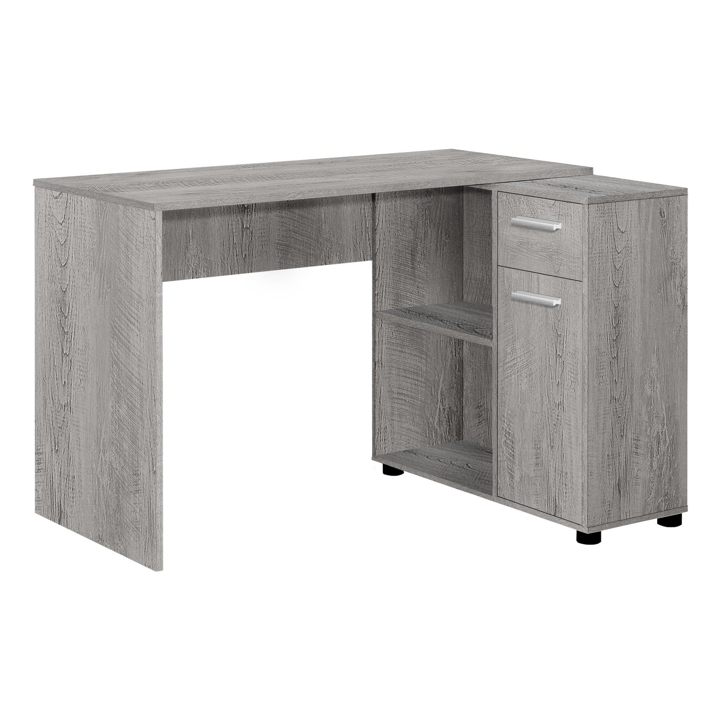 46" Gray Wood L Shape Computer Desk