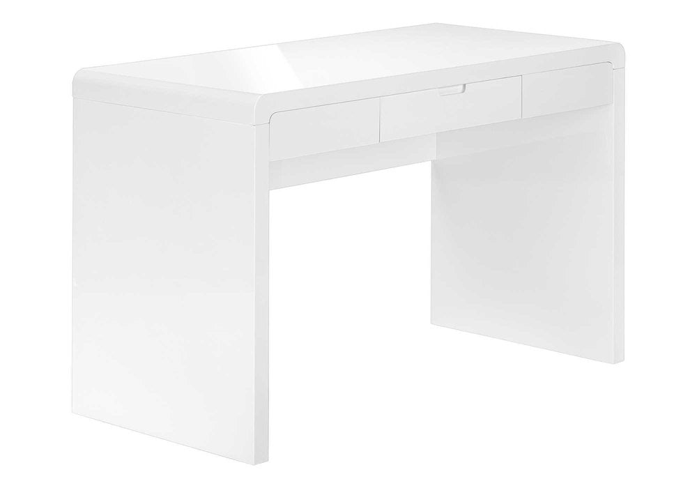 47" White Wood Sled Computer Desk