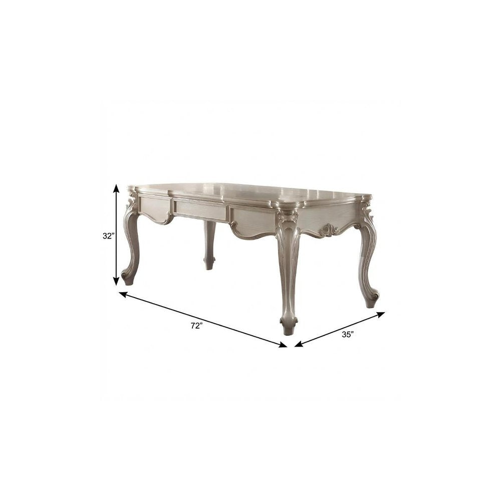 72" White Wood Executive Desk With Three Drawers