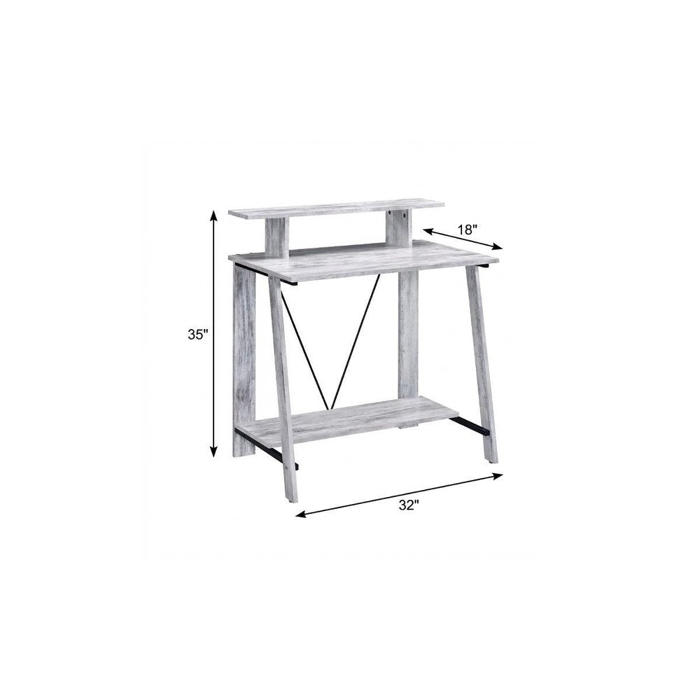 32" Antiqued White Writing Desk