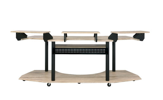 83" Natural and Black Music Recording Studio Desk