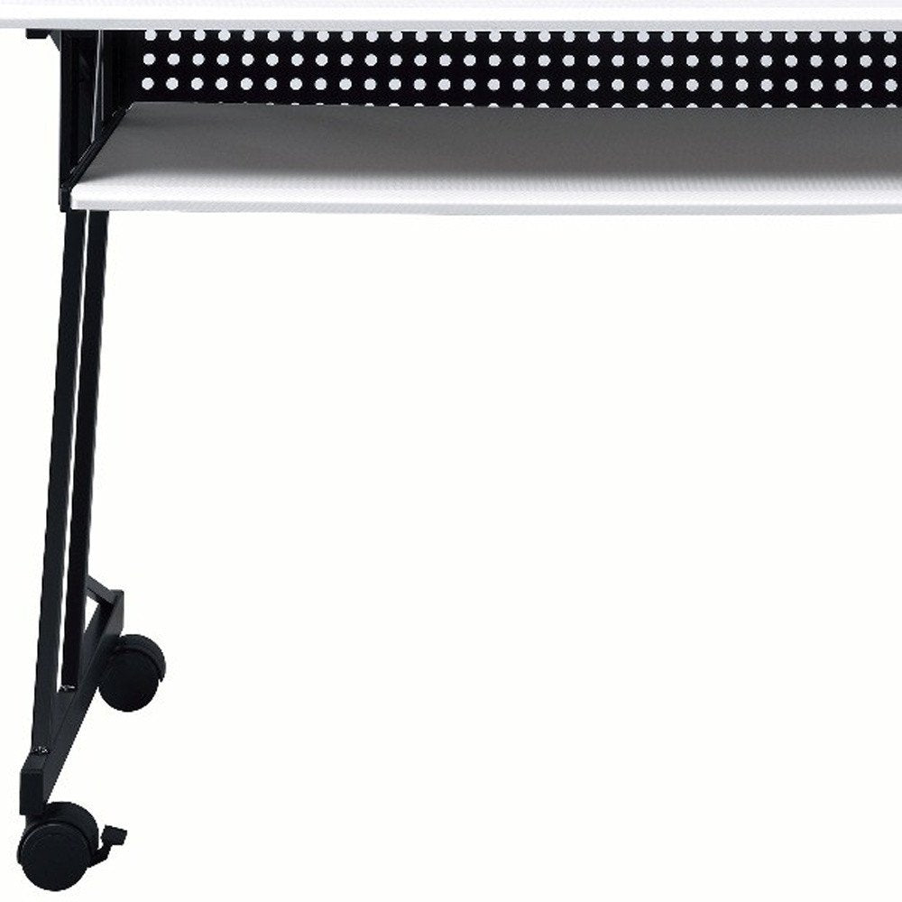 47" White and Black Computer Desk
