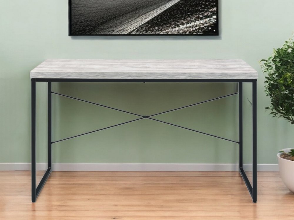 47" Antiqued White and Black Writing Desk
