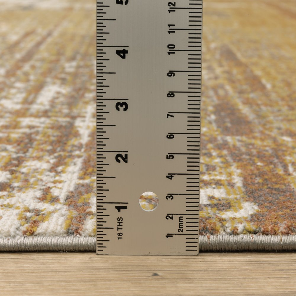 8' X 11' Gold And Beige Abstract Area Rug