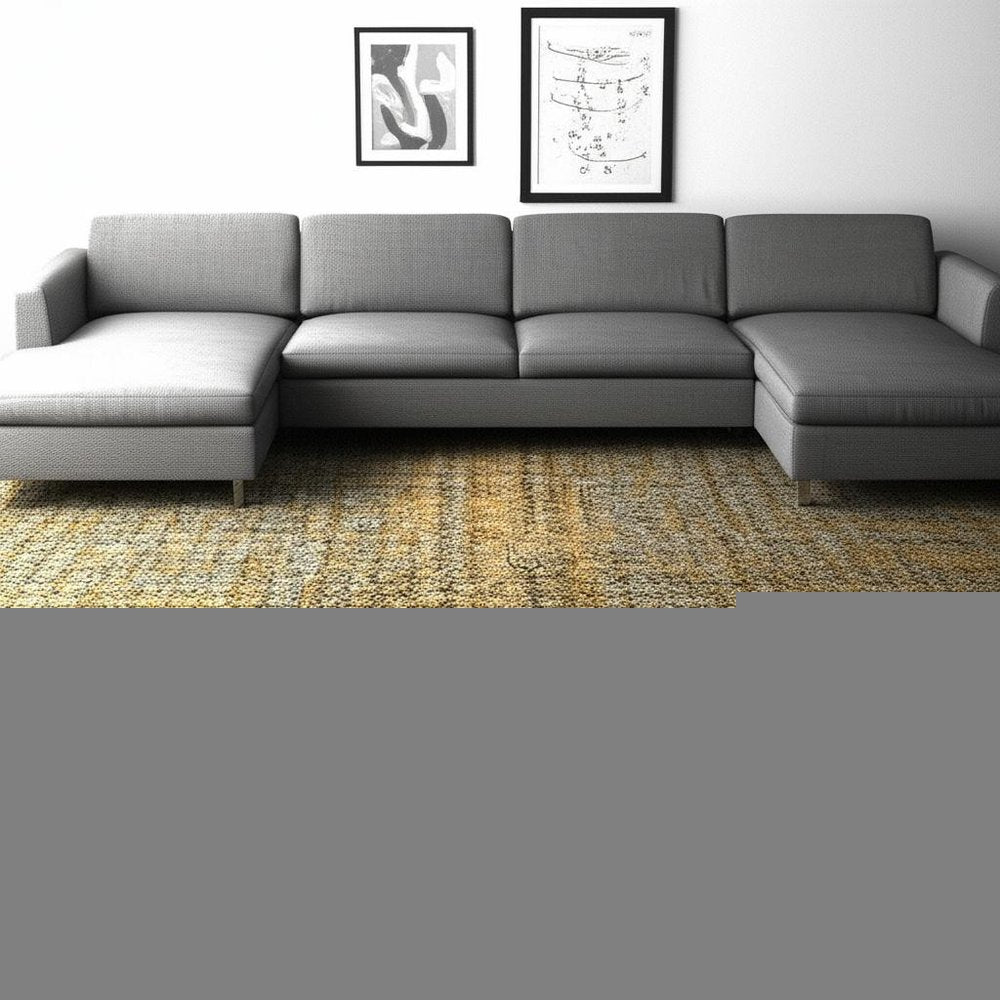9' X 12' Green Geometric Power Loom Area Rug