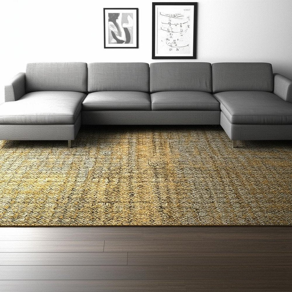 9' X 12' Green Geometric Power Loom Area Rug