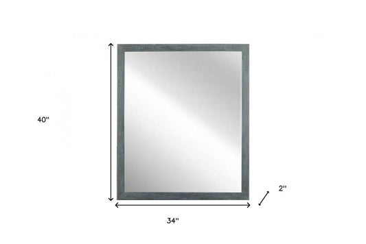 40" Dark Gray Solid Wood Framed Accent Mirror