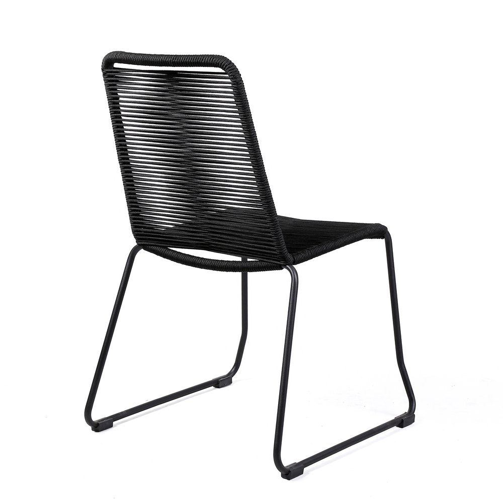 Five Piece Brown and Black Solid Wood Dining Set with Four Chairs