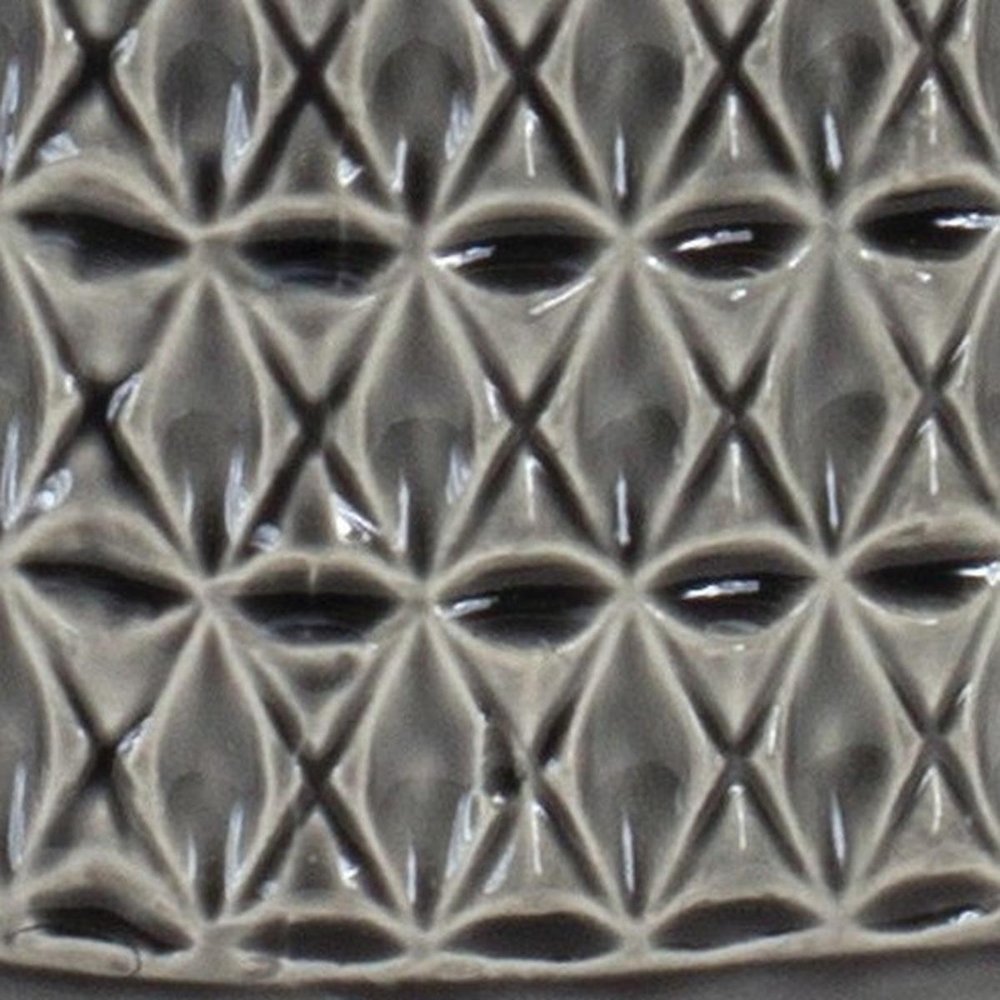 10" Gray Geometric Bud Terracotta Table Vase
