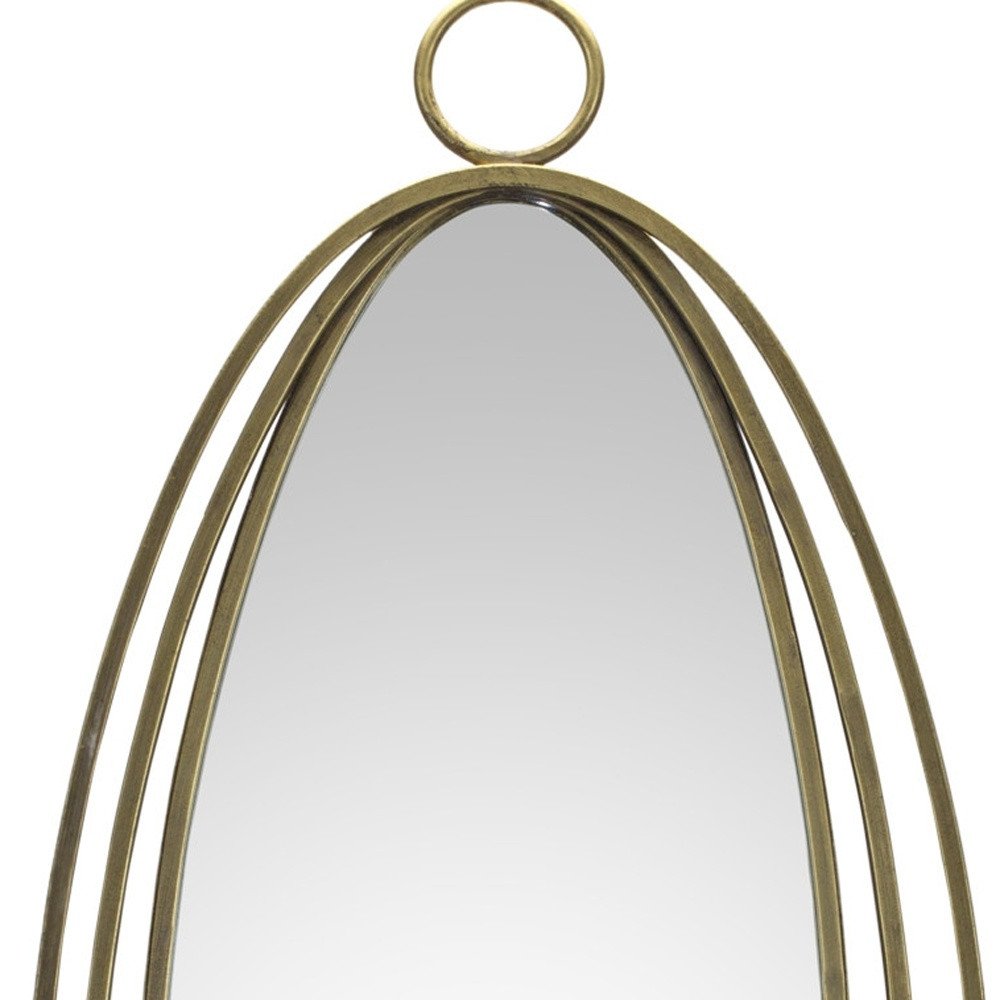 34" Gold Oval Metal Framed Accent Mirror