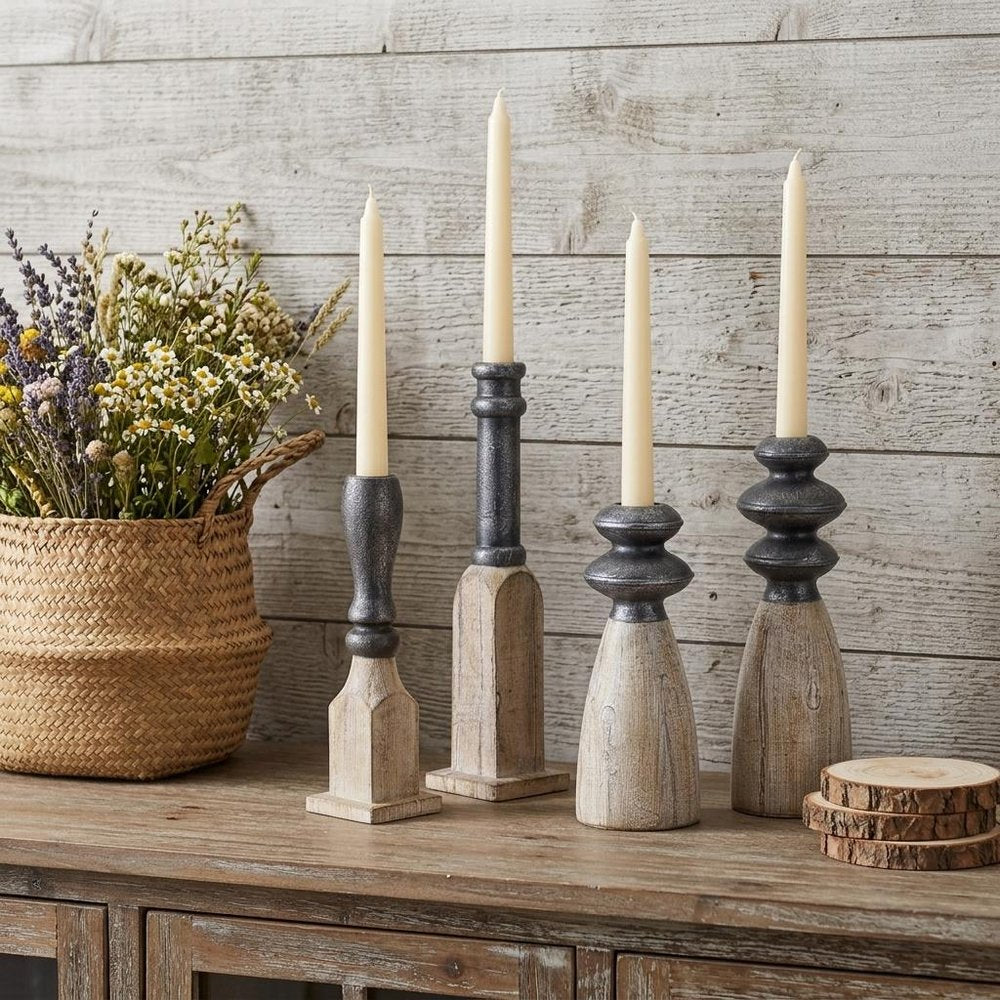 Set of Four Natural and Black Resin and Stone Powder Ornate Tabletop