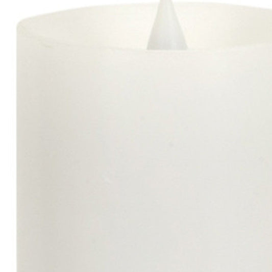 Set of Two White Flameless Pillar Candles