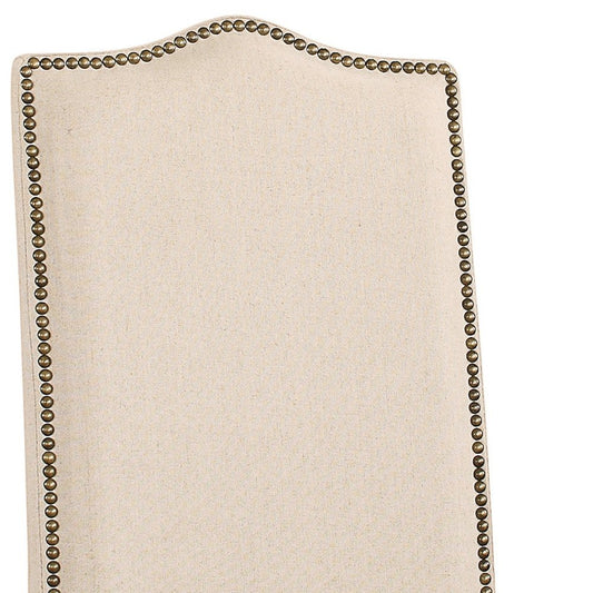 Cream and Gray Linen Dining Parsons Chair