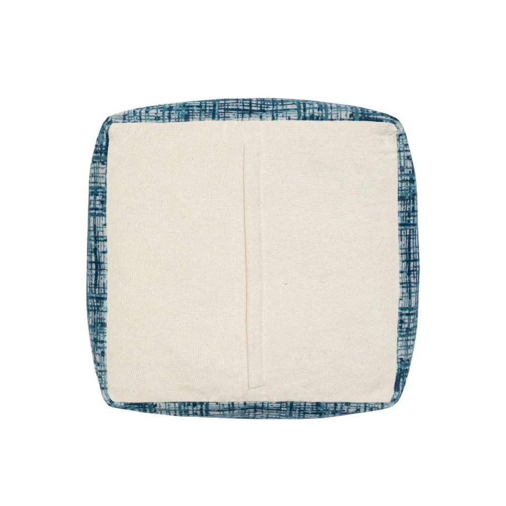 18" Beige Abstract Pouf Ottoman