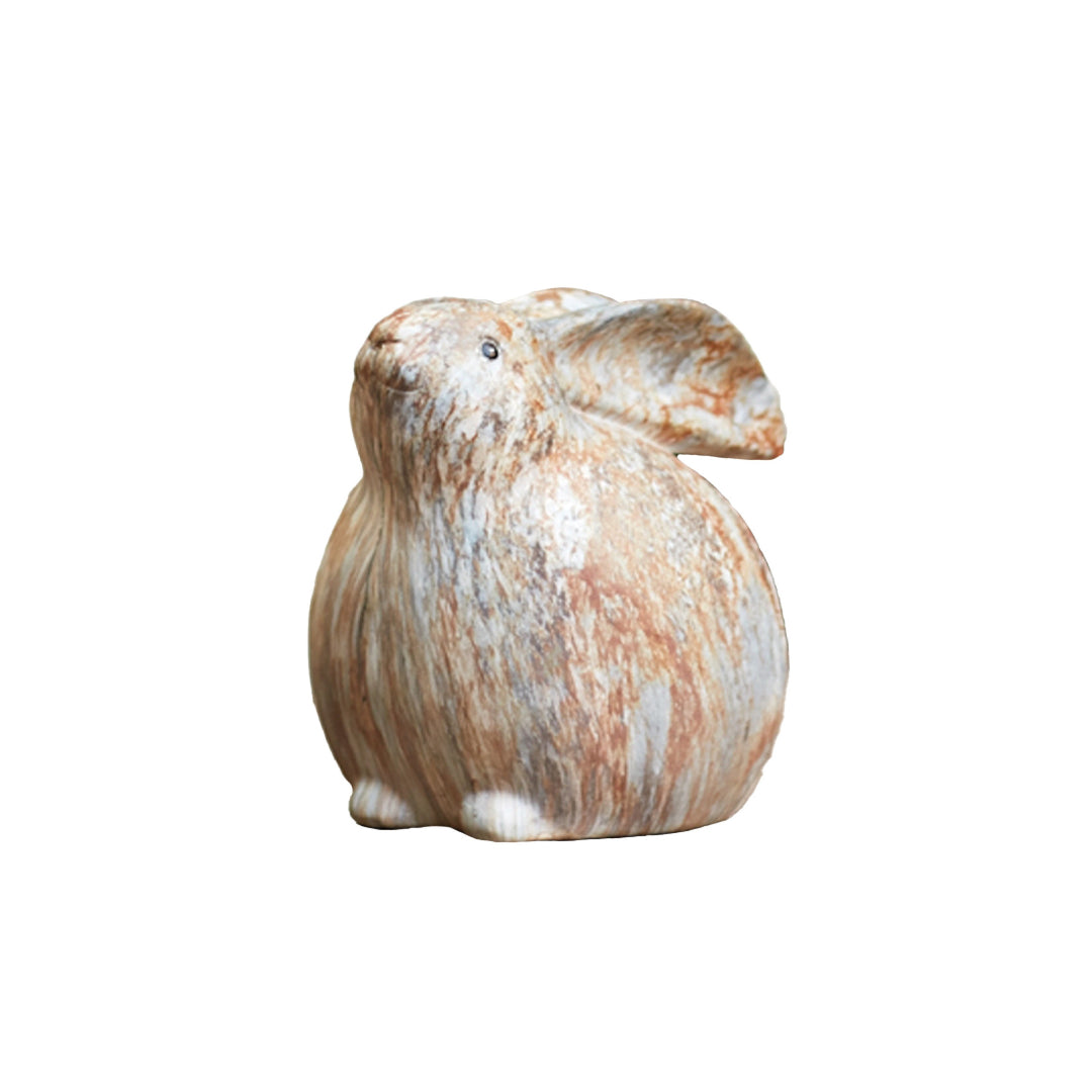 Set Of Two 6" Terra Cotta Resin Rabbit Figurine
