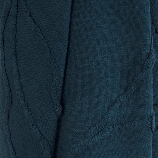 Teal Blue Woven 100% Woven Textured Cotton Throw Blanket